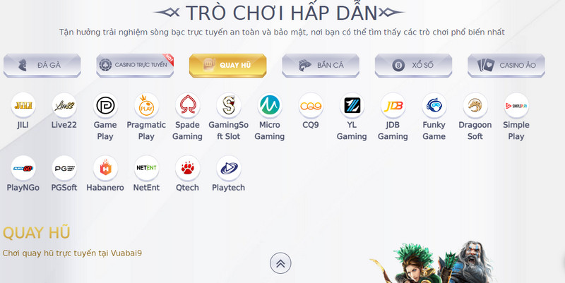 Khám phá trò chơi quay hũ ăn tiền tại Vua Bài 9