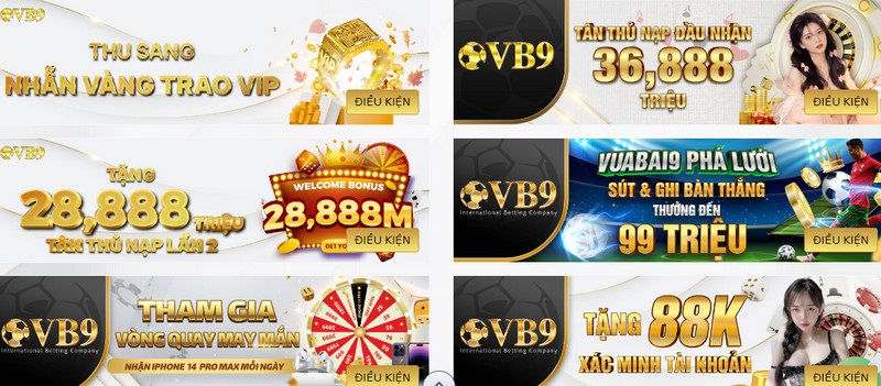 Ưu đãi, khuyến mãi quay hũ Vua bai 9 đặc sắc