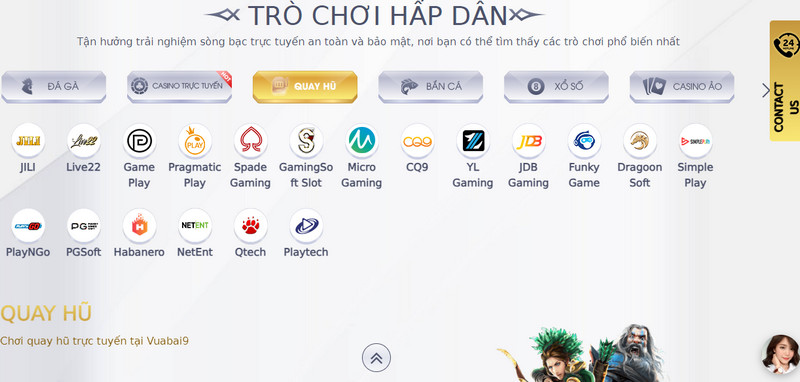 Top game quay hũ hấp dẫn nhất tại cổng game Vua bài 9
